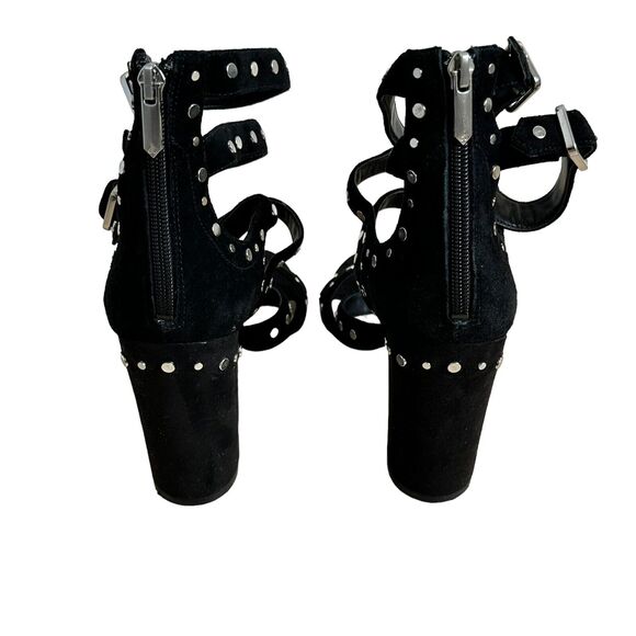 Sam Edelman Women's Size 9M York Sandal Black Suede Studded Block Heel - Picture 3 of 7